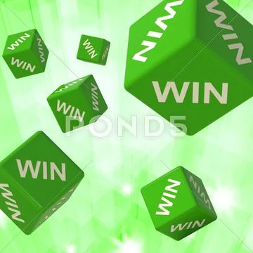 Win dice background shows triumph Stock Illustration