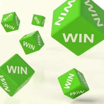 Win dice representing triumph and success Stock Illustration