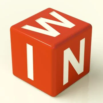 Win dice representing triumph and victory Stockillustratie