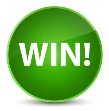 Win elegant green round button Illustrazione stock