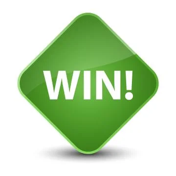 Win elegant soft green diamond button Illustrazione stock
