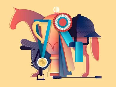 Win in equestrian sport Stock Illustration