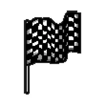 Win finish flag pixel art vector illustration Illustrazione stock