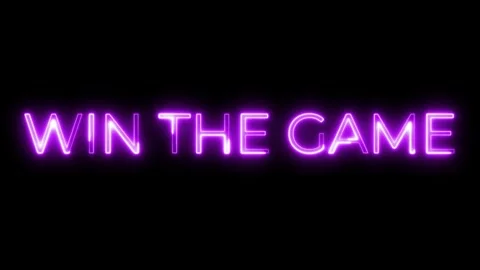 Win the Game Neon Text Animation Stock Footage 318339212