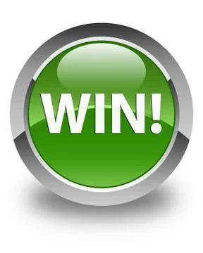 Win glossy soft green round button Illustrazione stock