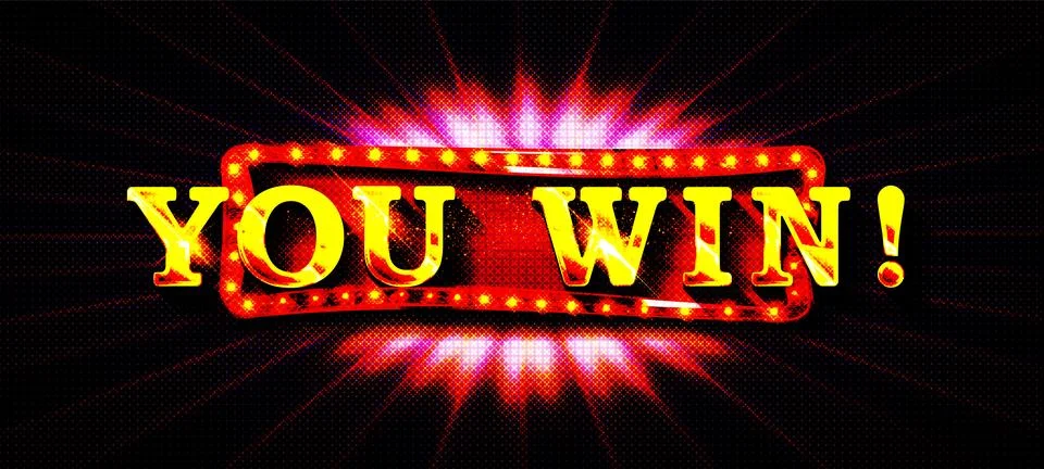 Win golden text with glitter, Stock Illustration