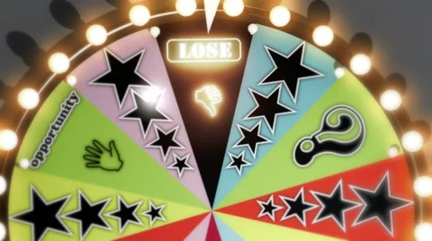Win, Lose and Fresh Start Spinning Wheel Slots 4K Vídeos de archivo 59742226