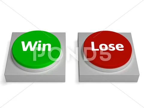 Win lose buttons show winning or losing Stock Illustration