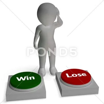Win lose buttons shows gambling Stock Illustration