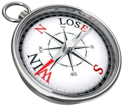 Win lose concept compass Stock Illustration