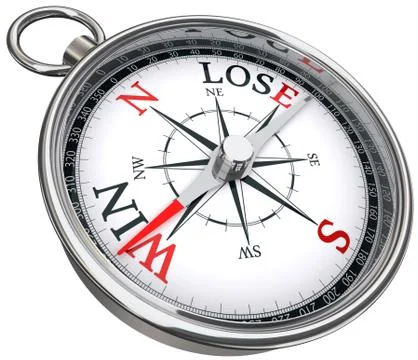 Win lose concept compass Stock Illustration