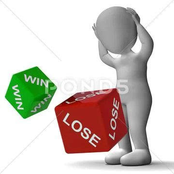 Win lose dice showing gambling Stock Illustration