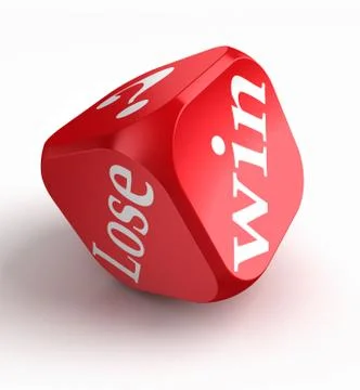 Win lose question mark red dice Stock Illustration