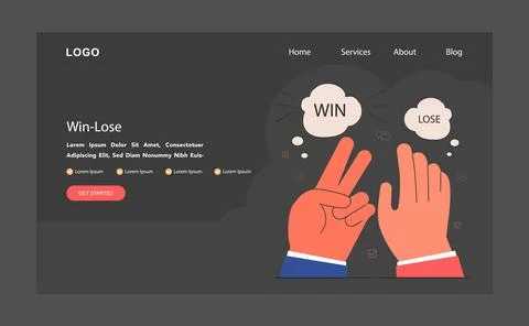 Win-Lose scenario, emphasizing strategic choices dark or night mode Stock Illustration