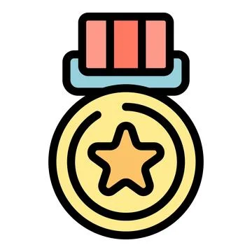 Win medal icon vector flat Stock Illustration