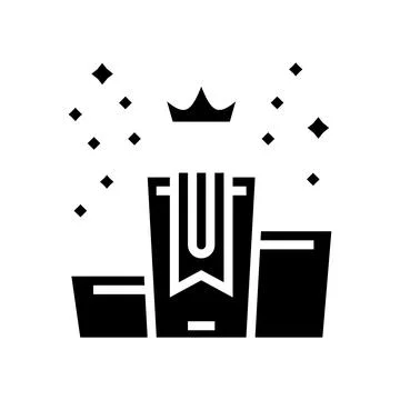 Win pedestal glyph icon vector illustration Illustrazione stock