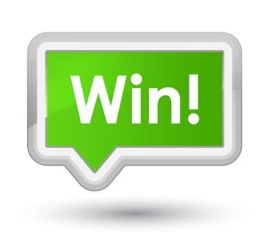 Win prime soft green banner button Illustrazione stock