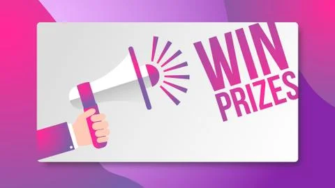 Win prizes banner design Stock Illustration
