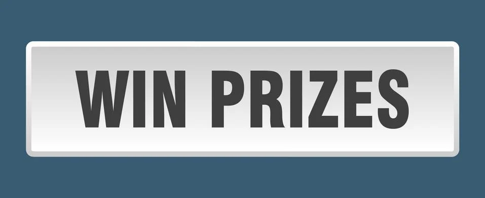 Win prizes button. win prizes square white push button Stock Illustration
