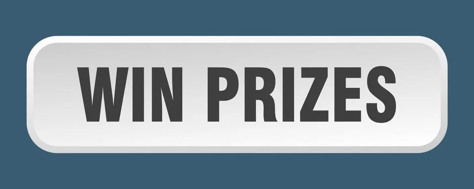 Win prizes button. win prizes square 3d push button Stock Illustration