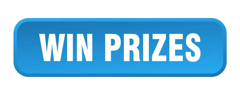 Win prizes button. win prizes square 3d push button Stock Illustration