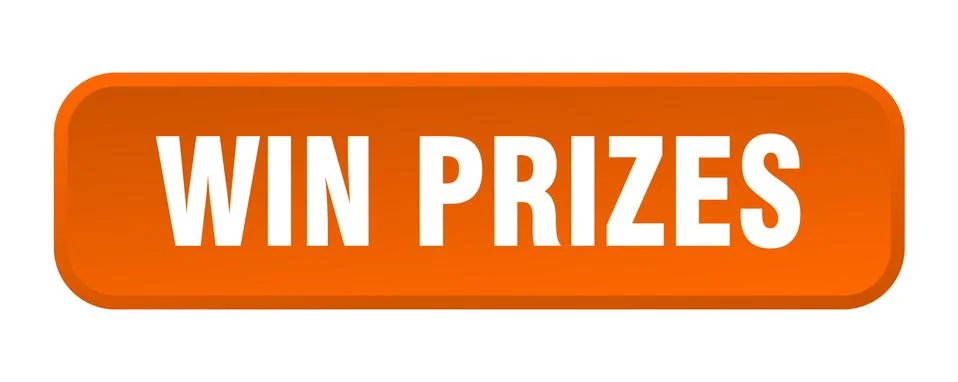Win prizes button. win prizes square 3d push button Stock Illustration