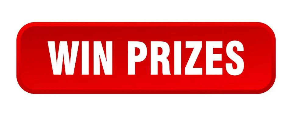 Win prizes button. win prizes square 3d push button Stock Illustration