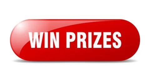 Win prizes button. win prizes sign. key. push button. Stock Illustration
