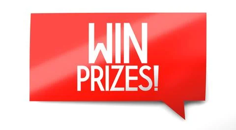 Win prizes - speach bubble - 3D illustration Illustrazione stock