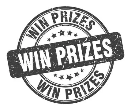 Win prizes stamp. win prizes round grunge sign. win prizes Stock Illustration
