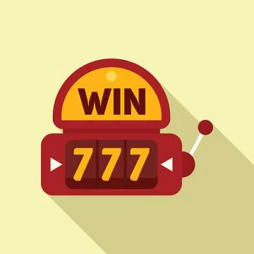 Win slot machine icon flat vector. Casino lucky Stock Illustration