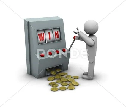 Win with a slot machine Stock Illustration