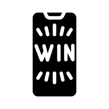 Win smartphone screen glyph icon vector illustration Stock Illustration