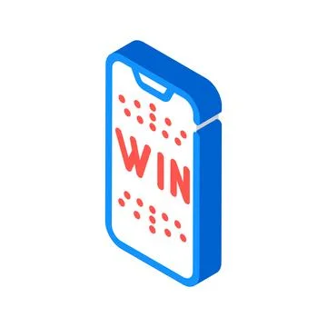 Win smartphone screen isometric icon vector illustration Stock Illustration