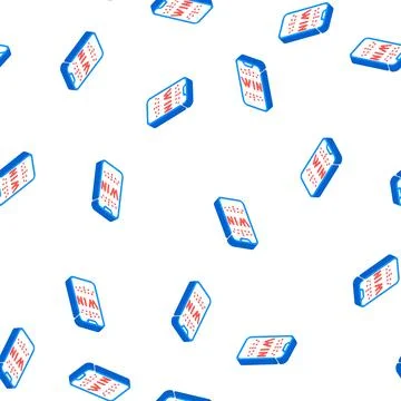 Win smartphone screen isometric icon seamless pattern イラスト素材