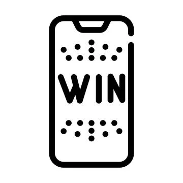 Win smartphone screen line icon vector illustration Stock Illustration