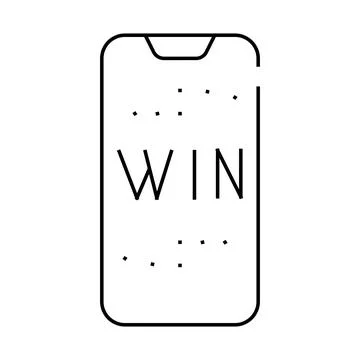 Win smartphone screen line icon vector illustration Stock Illustration