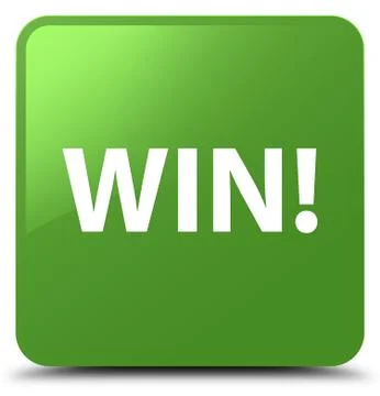 Win soft green square button Illustrazione stock