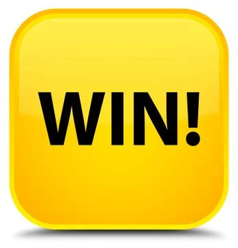 Win special yellow square button Stock Illustration