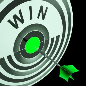 Win target means triumphant champion success Stock Illustration