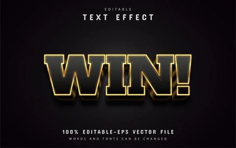 Win text, 3d gold style text effect Stock Illustration