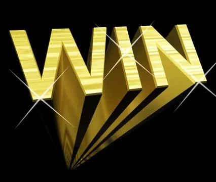 Win text in gold and 3d as symbol for success and victory Stockillustratie