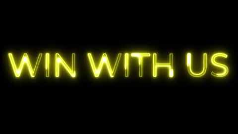 Win With Us Neon Text Animation | Motivation and Teamwork Message Stock Footage 320391504