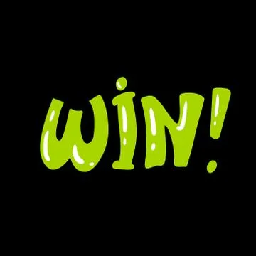 Win vector congratulation. banner template with lettering composition Greeting Stock Illustration