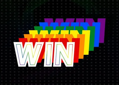 Win, Vector logo. Quotes and phrases for cards, banners, posters, pillow and  Stock-Illustration