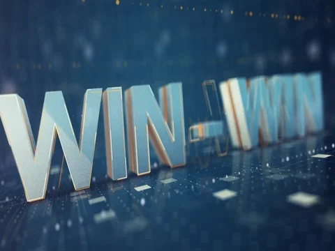 Win - win 3D text animation Stock Footage 77697591