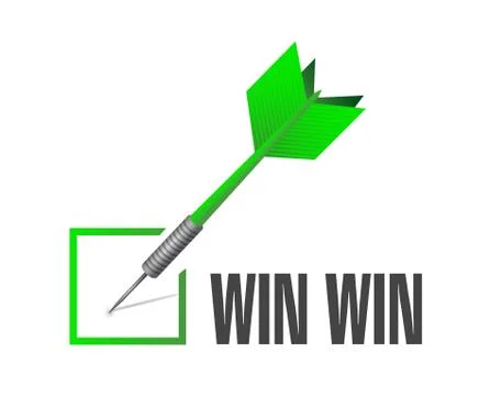 Win win check dart illustration design Stockillustratie