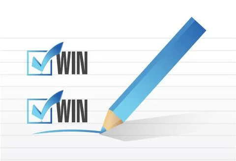 Win win check list illustration design Stockillustratie