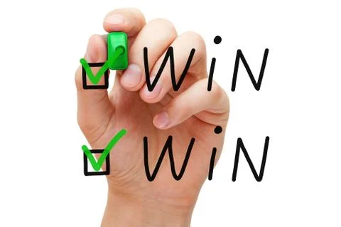 Win win check marks Foto stock