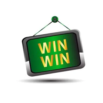 Win win icon buton label Stock Illustration